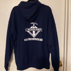 GILDAN HEAVY BLEND GENERAL CONTRACTOR MENS HOODIE SIZE 2XL/2T/2 EG  NAVY BLUE